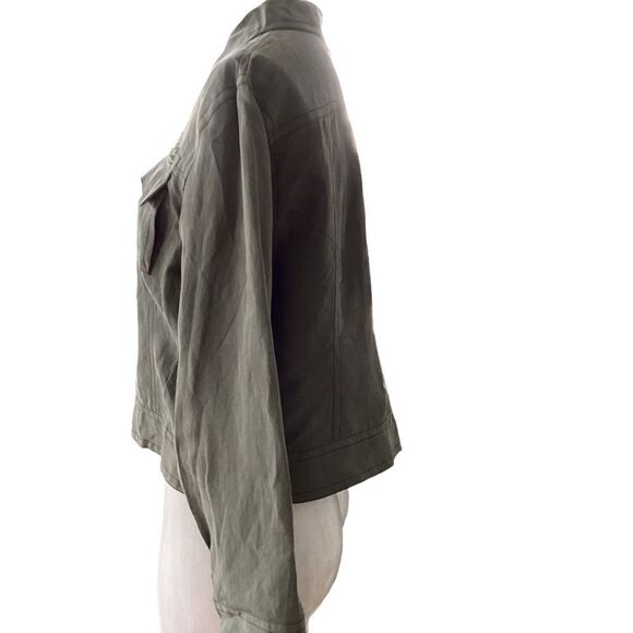 Chico’s silk linen crop jacket size 2 . 0575 - Picture 2 of 8